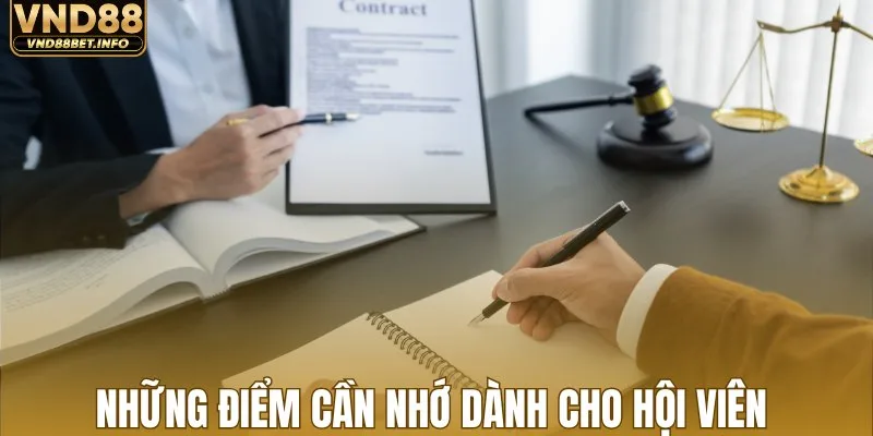 Những điểm cần nhớ dành cho hội viên