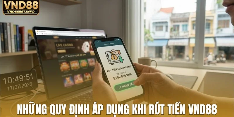Những quy định áp dụng khi rút tiền VND88